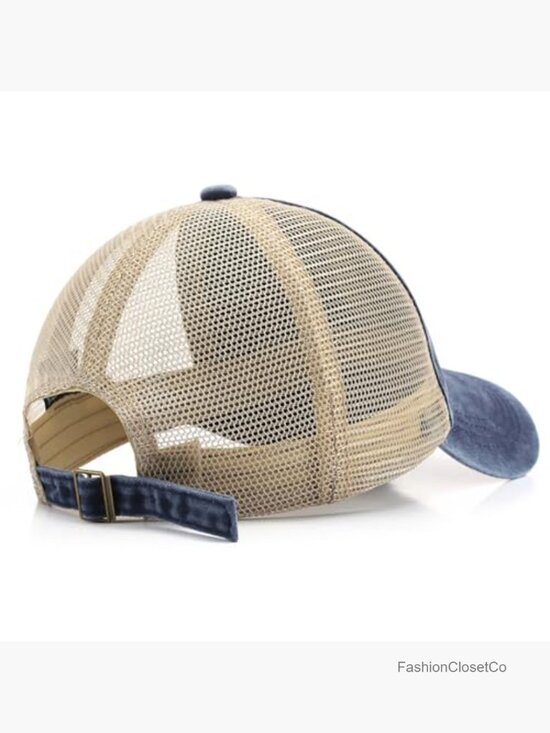 Vintage Washed Cotton Distressed Trucker Hat with Mesh Back, Low Profile main image 4